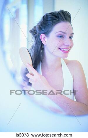 Woman in mirror View Large Photo Image Stock Photo - Woman in mirror. Fotosearch