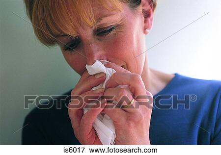 Stock Photo - Woman with cold. Fotosearch
