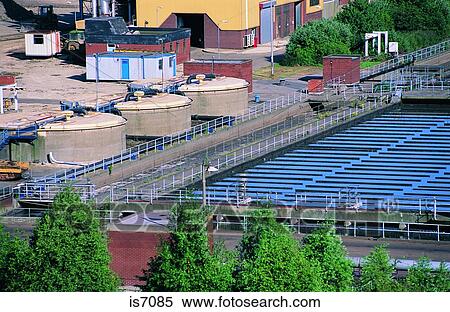 Sewage works View Large Photo Image Stock Photography - Sewage works. Fotosearch