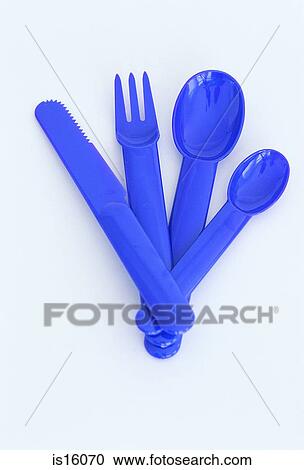 Stock Image - Plastic cutlery. Fotosearch