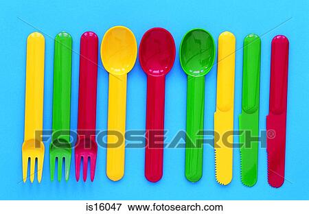 Plastic cutlery View Large Photo Image Stock Photo - Plastic cutlery. Fotosearch