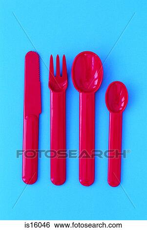 Plastic cutlery View Large Photo Image Stock Photograph - Plastic cutlery. Fotosearch