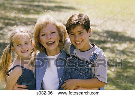 Mature woman and children View Large Photo Image Stock Image - Mature woman and children. Fotosearch