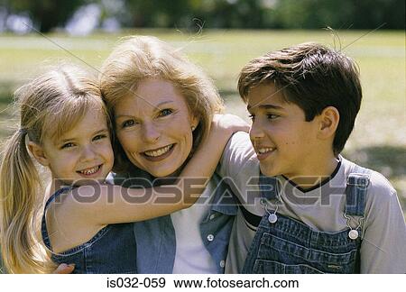 Mature woman and children View Large Photo Image Stock Photo - Mature woman and children. Fotosearch