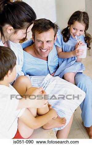 Family having fun in the bathroom View Large Photo Image Stock Image - Family having fun in the bathroom. Fotosearch