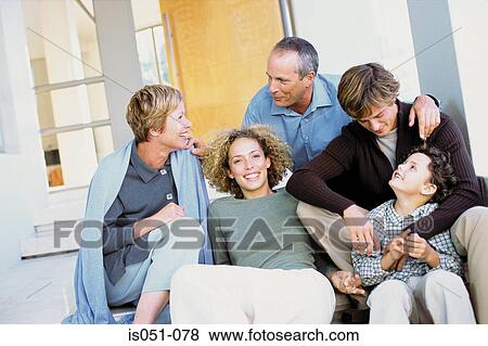 Family Portrait of three generations View Large Photo Image Stock Photo - Family Portrait of three generations. Fotosearch