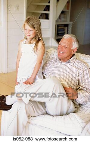 Stock Photo - Grandad with granddaughter. Fotosearch