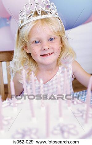 Stock Photo - Portrait of a birthday girl. Fotosearch