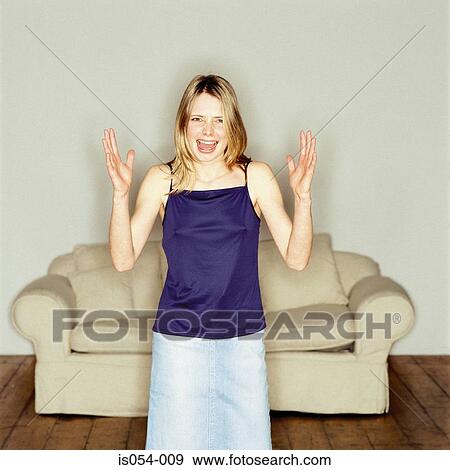 Young woman screaming View Large Photo Image Stock Photo - Young woman screaming. Fotosearch