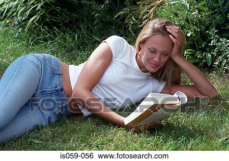 Stock Photograph - Girl reading book. Fotosearch