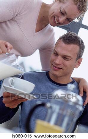 Stock Photography - Couple at breakfast. Fotosearch