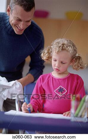 Stock Image - Girl drawing. Fotosearch