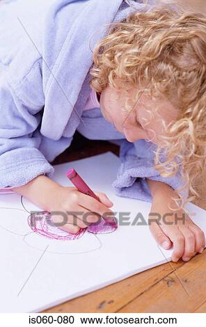 Girl drawing View Large Photo Image Stock Image - Girl drawing. Fotosearch