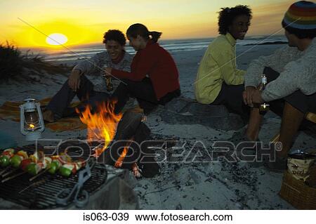 Stock Photo - Beach barbecue. Fotosearch