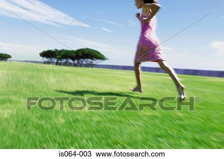 Stock Image - Girl running. Fotosearch