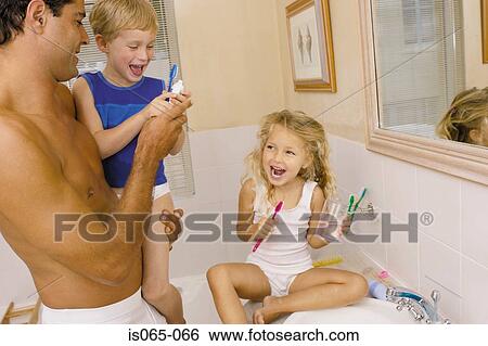 Kids in bathroom View Large Photo Image Stock Photograph - Kids in bathroom. Fotosearch