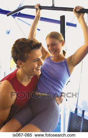 Couple in gym View Large Photo Image Stock Photography - Couple in gym. Fotosearch