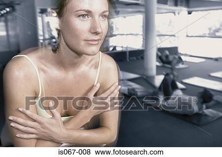 Woman at the gym View Large Photo Image Stock Photo - Woman at the gym. Fotosearch