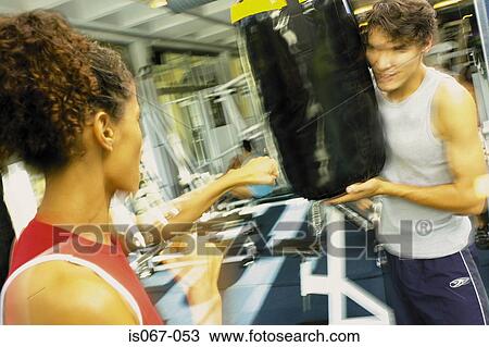 Woman boxing View Large Photo Image Stock Image - Woman boxing. Fotosearch