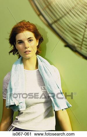Woman cooling down View Large Photo Image Stock Image - Woman cooling down. Fotosearch