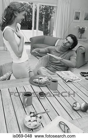 Couple at breakfast View Large Photo Image Stock Photo - Couple at breakfast. Fotosearch