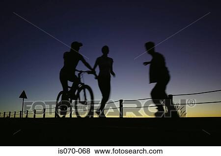 Cyclist, runner & rollerblader View Large Photo Image Stock Photo - Cyclist, runner & rollerblader. Fotosearch
