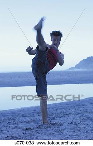 Man kick-boxing View Large Photo Image Stock Photo - Man kick-boxing. Fotosearch