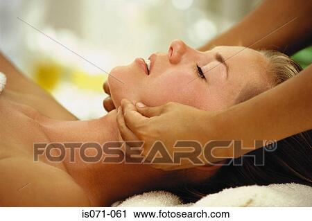 Stock Image - Head massage. Fotosearch