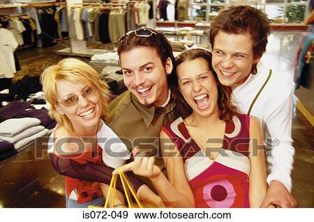 Stock Photo - Friends shopping. Fotosearch