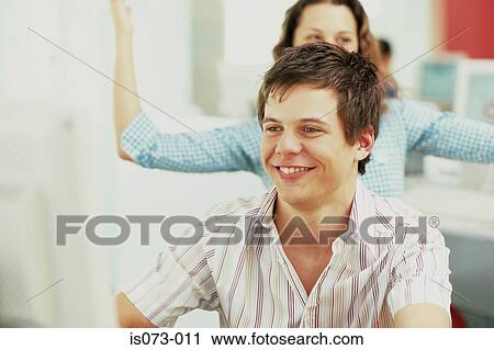 Stock Image - Couple at computer. Fotosearch