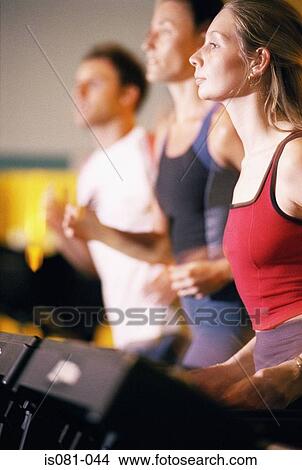 Picture - People on treadmill. Fotosearch