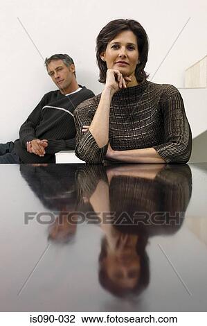 Stock Image - Portrait of a man and woman. Fotosearch
