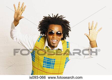 Stock Photograph - Man waving. Fotosearch