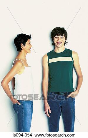 Picture - Man and woman smiling. Fotosearch