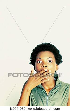 Woman astonished or shocked View Large Photo Image Stock Photo - Woman astonished or shocked. Fotosearch
