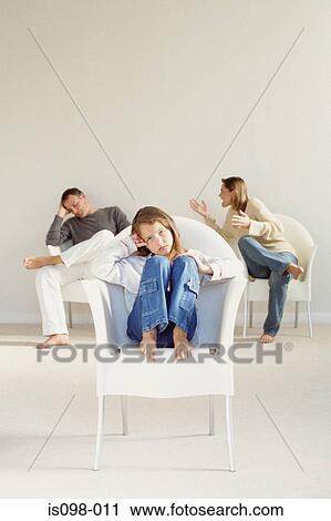 Stock Image - Girl in chair. Fotosearch