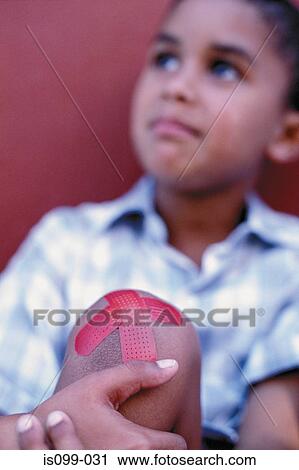 Boy with injured knee View Large Photo Image Stock Image - Boy with injured knee. Fotosearch