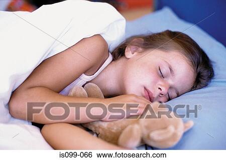 Girl sleeping with teddy bear View Large Photo Image Stock Photograph - Girl sleeping with teddy bear. Fotosearch