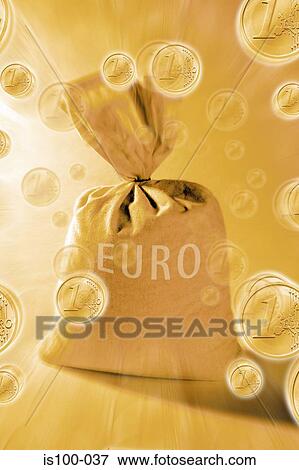 Bag of euro View Large Photo Image Stock Photo - Bag of euro. Fotosearch