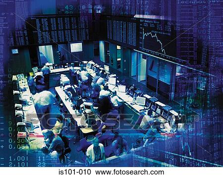 Arkistokuva - Trading floor. Fotosearch