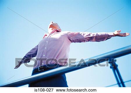 Stock Photo - Businessman with outstretched arms. Fotosearch