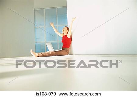 Overjoyed businesswoman View Large Photo Image Stock Photo - Overjoyed businesswoman . Fotosearch