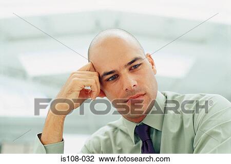 Pensive businessman View Large Photo Image Stock Image - Pensive businessman. Fotosearch