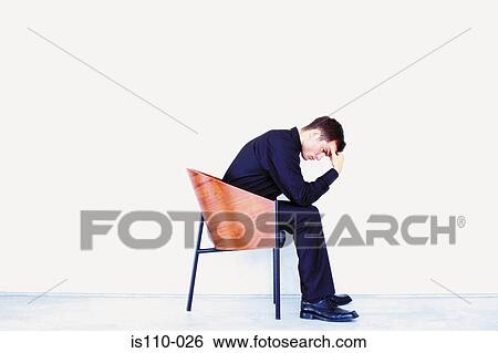 Man thinking in chair View Large Photo Image Stock Photograph - Man thinking in chair. Fotosearch