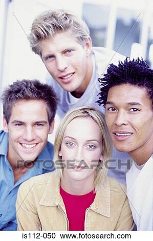Stock Image - Portrait of men and a woman. Fotosearch