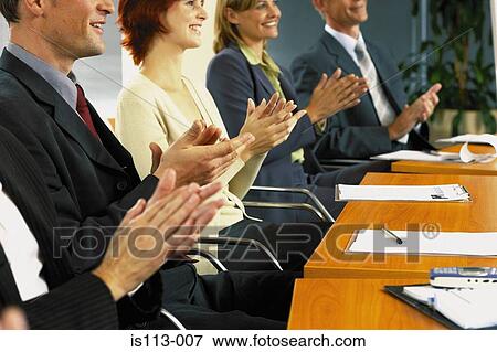 Businesspeople clapping hands View Large Photo Image Stock Photo - Businesspeople clapping hands. Fotosearch