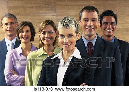 Stock Image - Portrait of businesspeople. Fotosearch