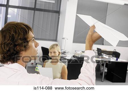 Businessman and businesswoman in office View Large Photo Image Stock Photo - Businessman and businesswoman in office. Fotosearch