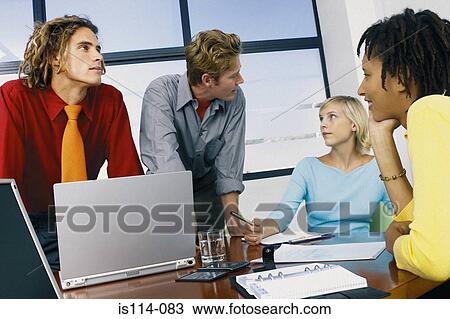 Businesspeople in meeting View Large Photo Image Stock Image - Businesspeople in meeting. Fotosearch