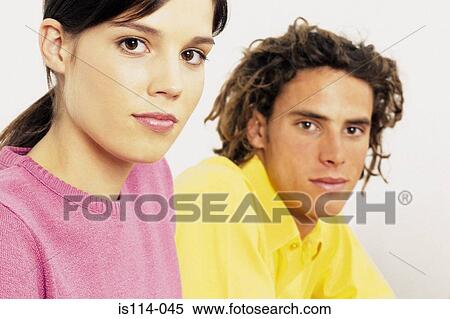 Stock Photography - Portrait of businessman and businesswoman. Fotosearch